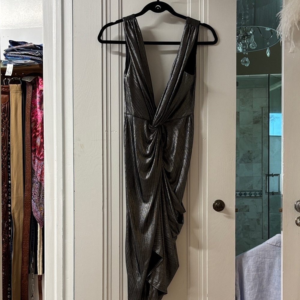 Katie May Metallic Silver Dress